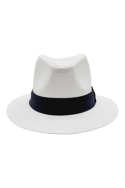 Mood Agenda Unisex Μαύρο Ψάθινο Καπέλο Fedora - Λεπτομερές ρίγες