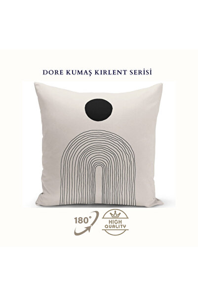 Retro Siyah Nokta Desenli Soyut Yastık, İç Mekan Dış Mekan Yastık Örtüsü, Benzersiz Yastık Kılıfı.