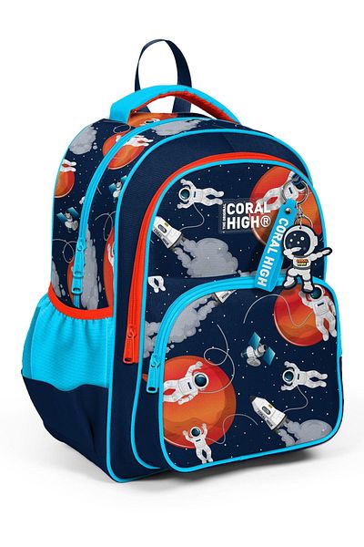 Coral High Rucsac școlar cu trei compartimente cu model pentru copii
