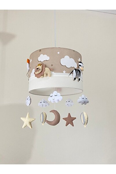 atölye ay ışığı Kahve Bulutlu Krem Renk Erkek Veya Kız Bebek Çocuk Odası Avize