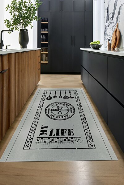 EY HOME Dijital Baskılı Kaymaz Taban Yıkanabilir Renkli Modern Yolluk Mutfak ...