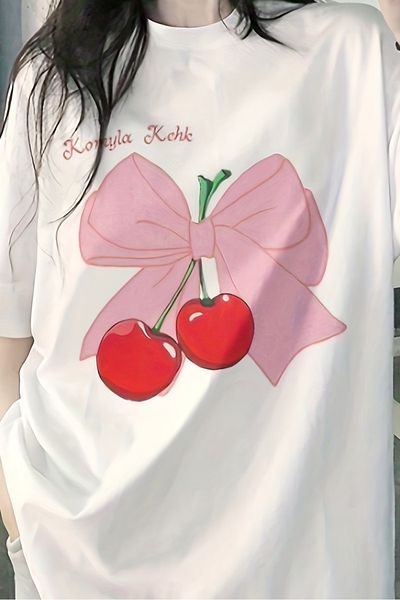 EFBUTİK Unisex White Striped Amarant T-Shirt