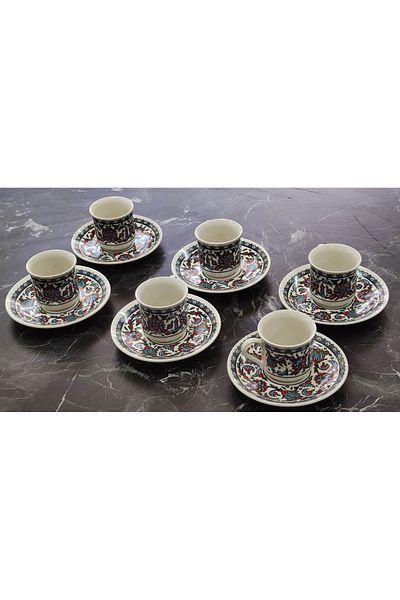 göksanmutfak 24 Piece Porcelain Coffee Set - Topkapı