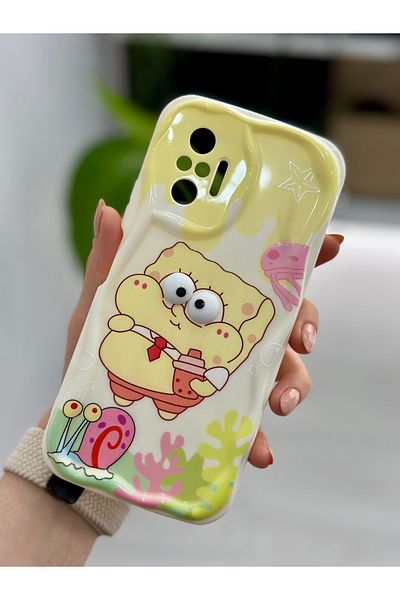Go Aksesuar حافظة سيليكون متوافقة مع هاتف Xiaomi Note 10 Pro مع تصميم لعبة سبونج بوب