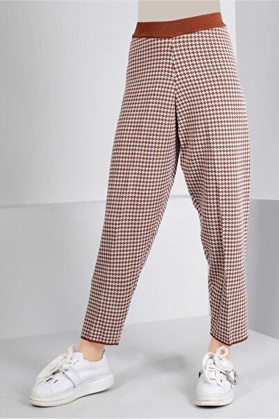 Alvina Houndstooth Patterned Knitwear Trousers 70433