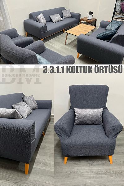 BONJOUR MADAME 3.3.1.1 Model Home Textile Jacquard Lycra Seat cover and Cover Set