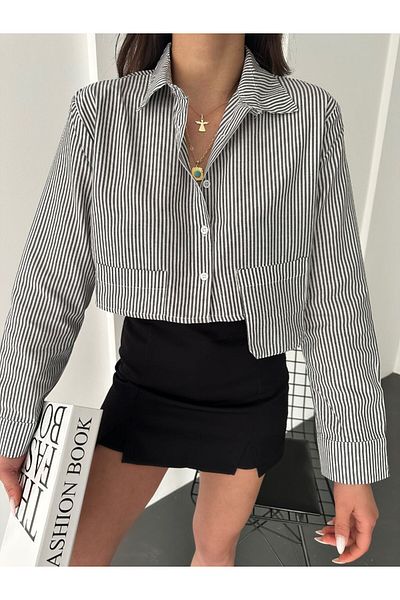 kenza'a Cămașă crop damă cu dungi