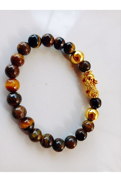 PİRAMİGO Pi Xiu Tiger Eye Unisex Bracelet Ganesh Dragon Pixsui