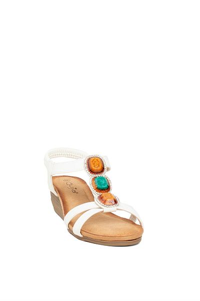 Guja 24Y131 White Women's Wedge Heel Sandals
