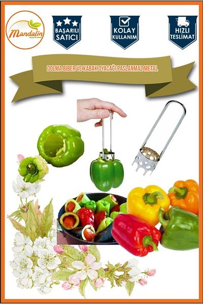 mandalin reklam Stuffed Pepper and Zucchini Carver Stainless Metal
