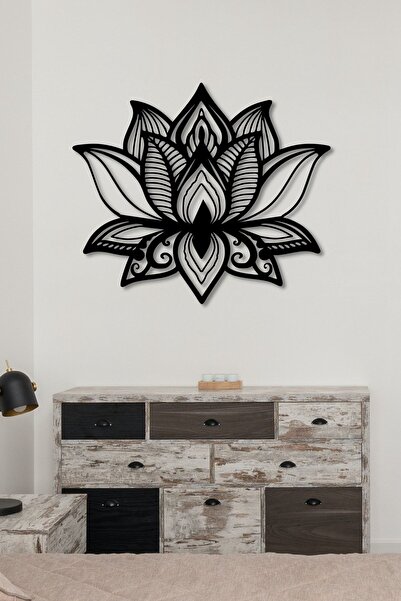 ABCPANO Metal Lotus Çiçeği Tablosu Dekoratif Ev Tablo Dekor Modern Çiçek Duva...