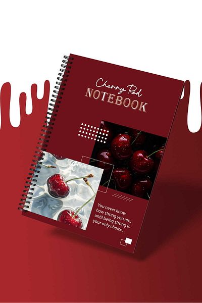 Copyrite ملصق دفتر ملاحظات حلزوني باللون الأحمر الكرزي - 80 ورقة، مقاس 14x21 مقاس A5