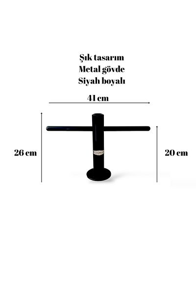 Egekırkan Black Painted T Type Hairdresser Barber Countertop Stand