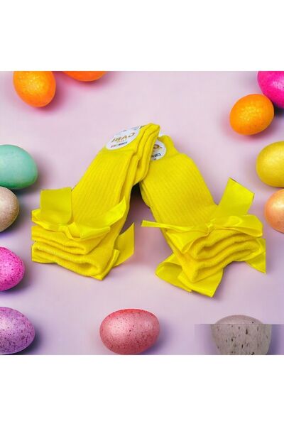 Shopiolog Детски памучни чорапи до коляното - с мрежа и панделка