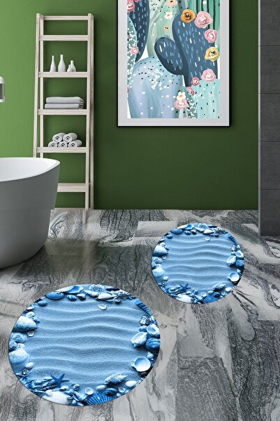 EY HOME Στρογγυλό σετ τουαλέτας με μοντέρνο μοτίβο 3D, αντιολισθητικό, μοντέρ...