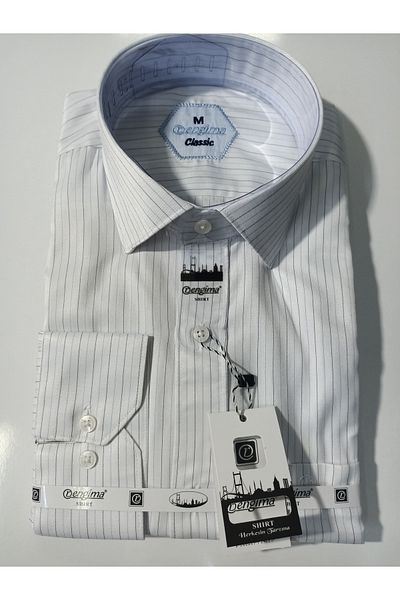 Rengima Cămașă clasică din bumbac cu mânecă lungă - Design de buzunar