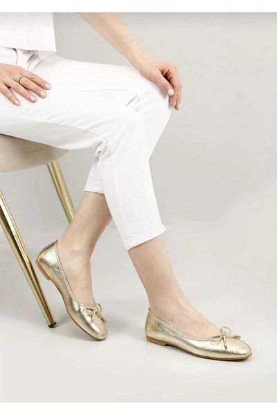 Pine Cone Shiny Ballerinas - Ribbon Detailed