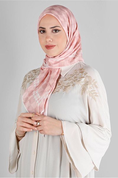 Alvina Organic Checkerboard Patterned Scarf - 8215