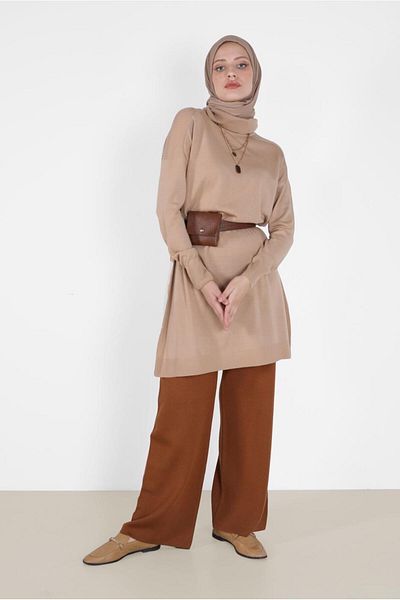 Alvina Knitwear Simple Trousers - 70260 Model