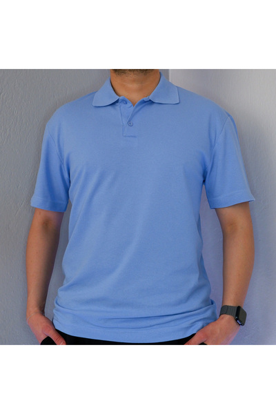 Butik Polo Yaka T-shirt %100 Pamuk Kumaş Regular Fit 2 Düğmeli Kıvrılmaz Yaka