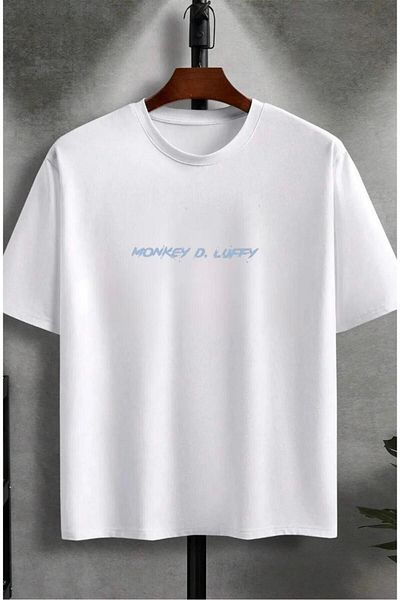Massgai Unisex Design One Piece: Monkey D Luffy Printed Oversized Anime 100% Cotton T-shirt