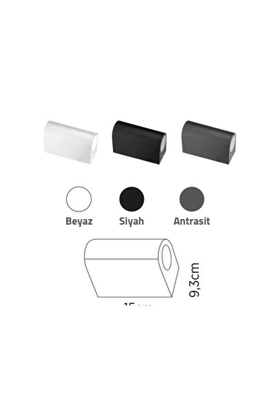 Genel Markalar Antrasit Çift Taraflı Işık Süzmeli Bahçe Aplik