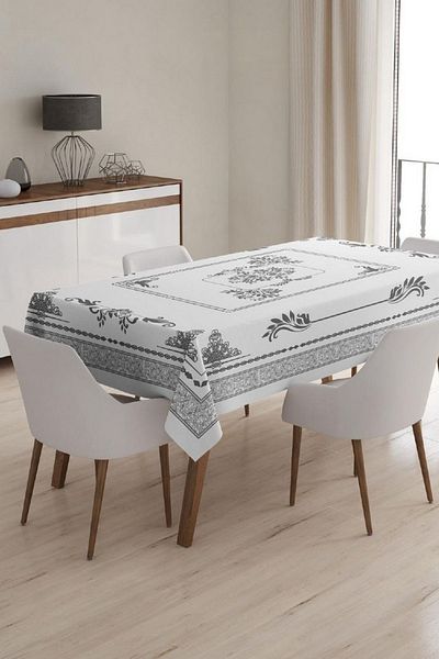 Çt Çeyizci Tekstil Față de masă unică rezistentă la pete 120x150cm imprimată digital și cu model