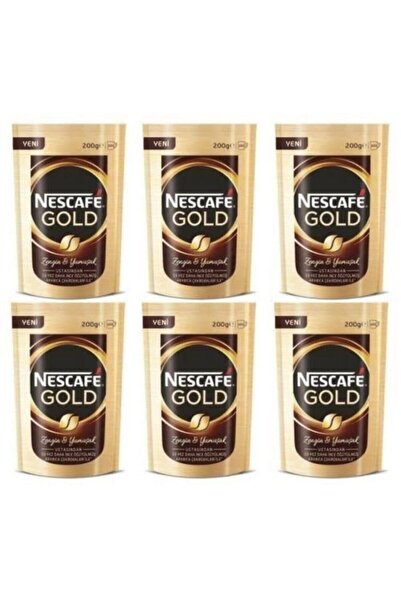 Nescafe Gold Hazır Kahve 200 Gr. Poşet X 6 Adet