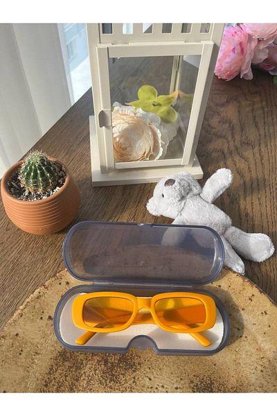 Jolly Kids 2024 Trend Rectangular Sunglasses - UV 400 Protection with Box for Girls Boys 2-9 Years