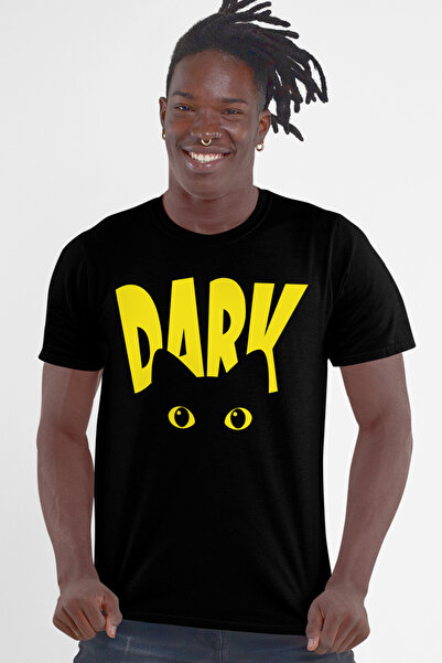ROCKANDROLL Tricou pentru bărbați cu mânecă scurtă Dark Cat Black