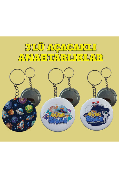 rakkun shop Set de 3 cu model spațial cu deschidere și cheie