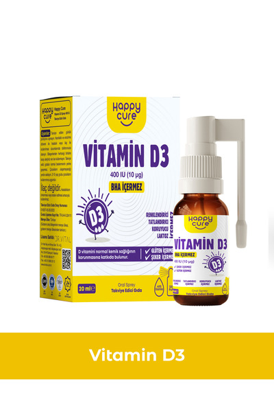 Happy Cure Vitamin D3 Dil Altı Spreyi 20 ml