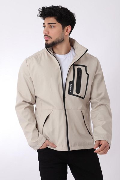 Stilkombin Stand Collar Chest Zippered Raincoat - PLDP 2982_60289