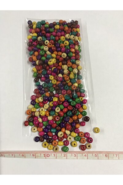 aladepo 5 mm Wooden Colored Macrame Beads - 20 Grams (About 300 Pieces)