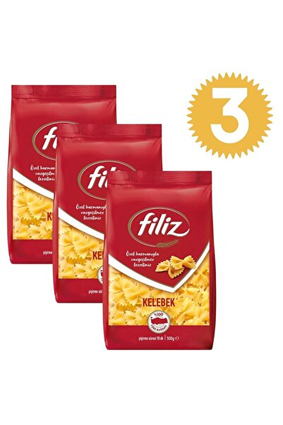 FİLİZ Filiz Kelebek Makarna 500gr (çubuk) x3 adet