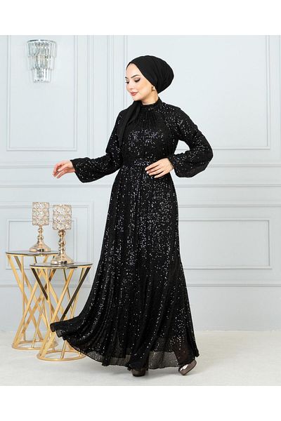 Abay Sequined Evening Dress