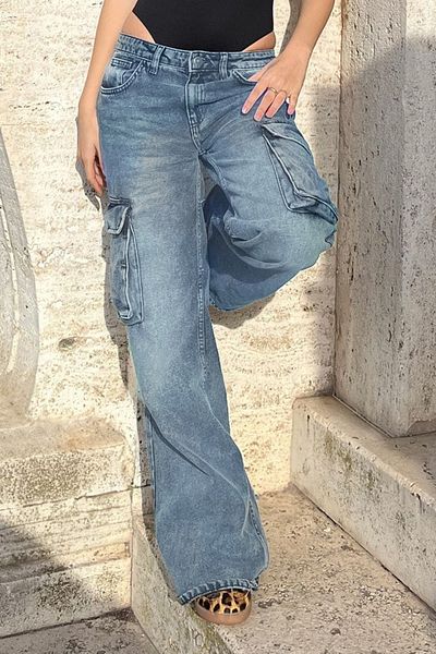 september island Classic Jeans Color Cargo Denim Pants