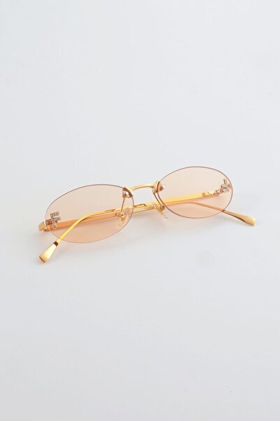 Kapin Fierx Oval Taşlı Tasarım Güneş Gözlüğü - Nude