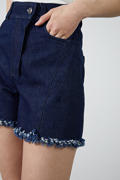 GİZİA Cut Out Detaylı Mavi Jean Şort