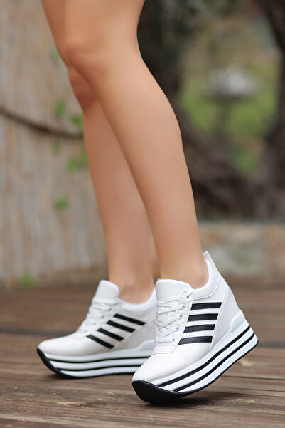 LEYDİ SHOES لينا كعب مخفي رياضة بيضاء