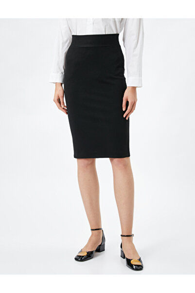 Koton Midi Pencil Sukně Slim Fit s vysokým pasem