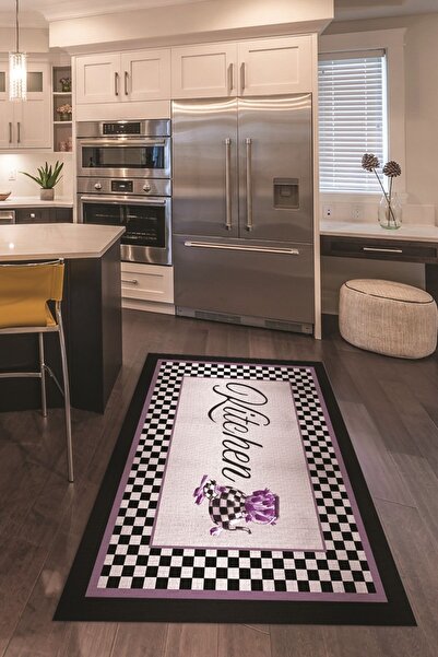 Alkilim Dijital Baskılı Kaymaz Taban Yıkanabilir Kitchen Yazılı Mutfak Halısı...