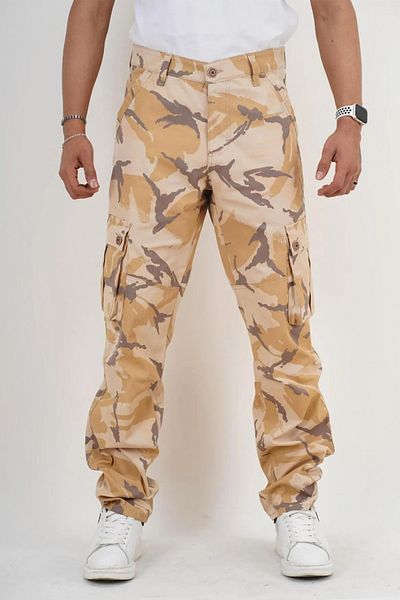 DeepSEA Yellow Men's Camouflage Patterned Comfortable Cargo Pants - Side Pocket1605421
