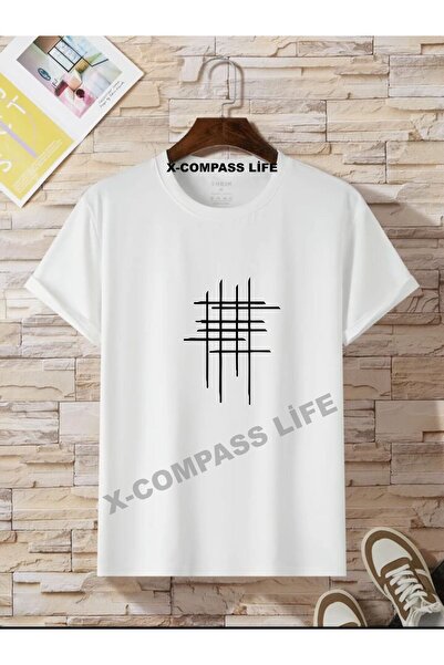 x-compass life Μπλουζάκι UNISEX Thsort Oversize Crew Hashtag με λαιμόκοψη