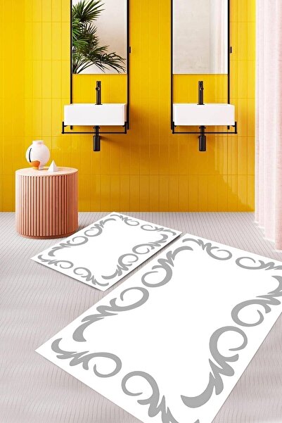 Alkilim قاعدة مطبوعة رقمية غير قابلة للانزلاق قابلة للغسل، سجادة حمام مزدوجة،...