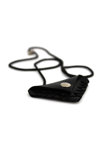 RoseRoi Empty Leather Cevşen Container Case Hanging Necklace Triangle