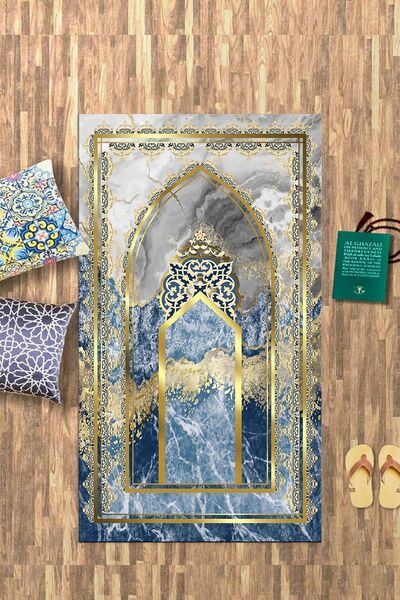 Alkilim سجادة صلاة للصلاة مطبوعة رقمية غير قابلة للانزلاق وقابلة للغسل (70x13...