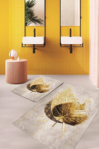 Alkilim Digital Printed Non-Slip Base Washable Double Bath Mat Bathroom Carpe...
