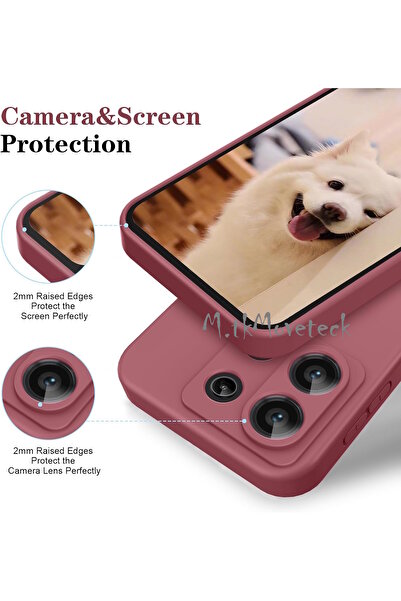 m.tk moveteck Xiaomi Redmi Note 13 Pro 5g Kılıf Mat Hisli içi Kadife Yumuşak Silikon +9H Ekran Koruyucu Şeffaf Cam