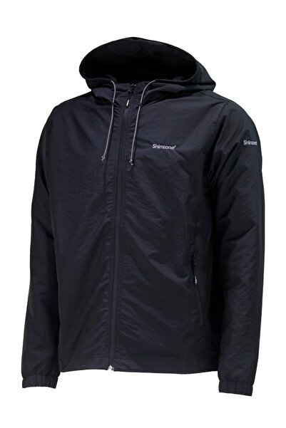 Shinzone Erkek Suya ve Rüzgara Dayanıklı Siyah Yağmurluk